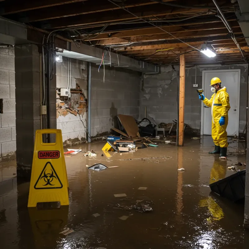 Flooded Basement Electrical Hazard in Petersburg, IN Property