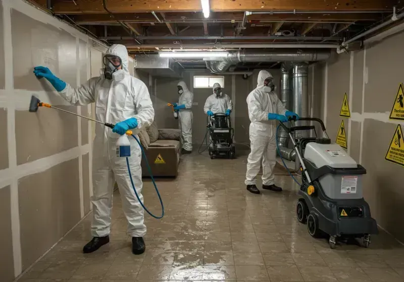 Basement Moisture Removal and Structural Drying process in Petersburg, IN